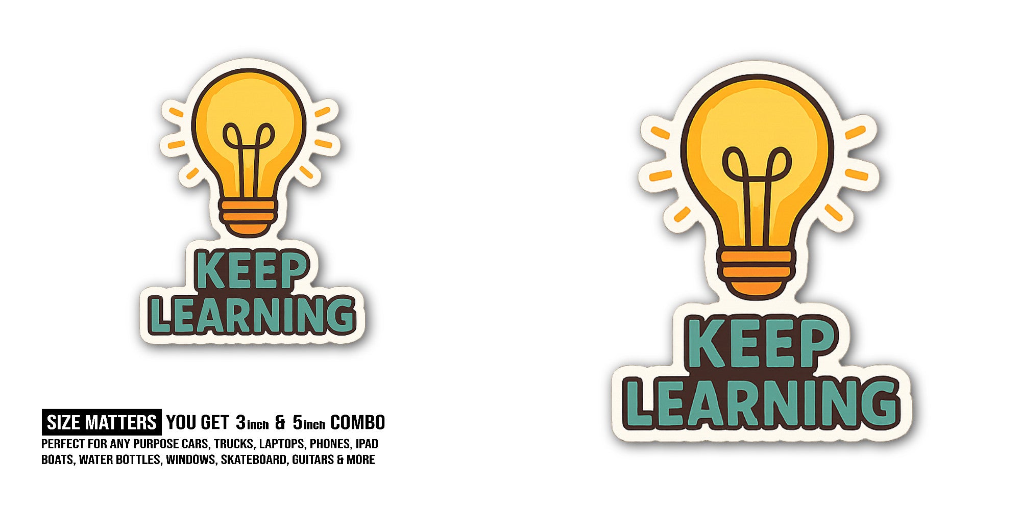 Bulb Sticker, Waterproof Vinyl Decal Sticker Indoor Or Outdoor 2 (Pieces) 3" and 5"