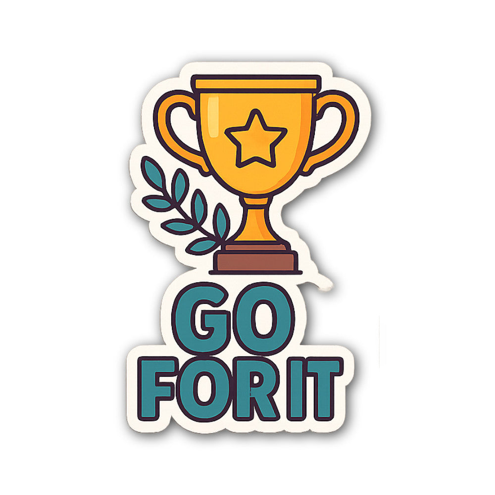 Trophy Sticker, Waterproof Vinyl Decal Sticker Indoor Or Outdoor 2 (Pieces) 3" and 5"