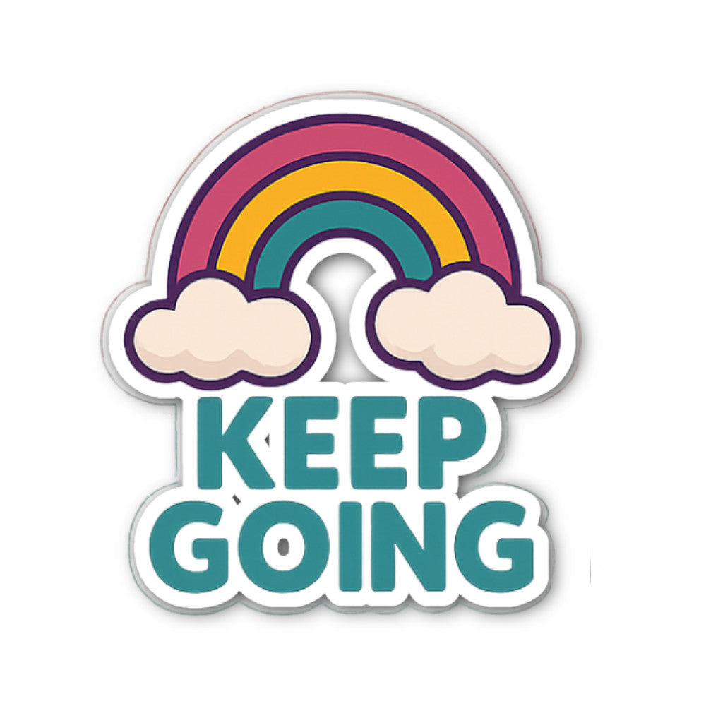 KEEP GOING Rainbow Sticker, Waterproof Vinyl Decal Sticker Indoor Or Outdoor 2 (Pieces) 3" and 5"