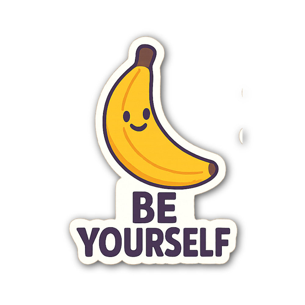 Banana Sticker, Waterproof Vinyl Decal Sticker Indoor Or Outdoor 2 (Pieces) 3" and 5"