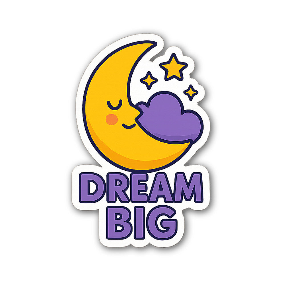 Cute moon and stars Sticker, Waterproof Vinyl Decal Sticker Indoor Or Outdoor 2 (Pieces) 3" and 5"