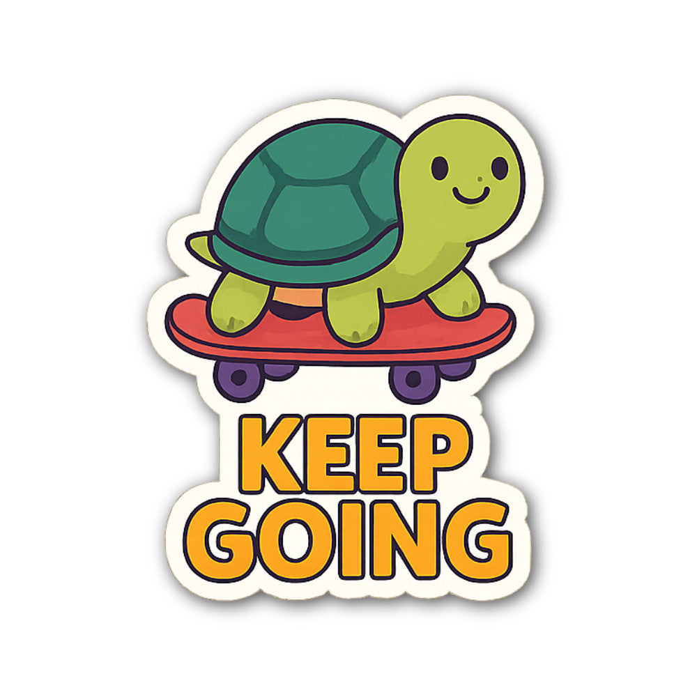 Skateboarding Turtle Sticker, Waterproof Vinyl Decal Sticker Indoor Or Outdoor 2 (Pieces) 3" and 5"