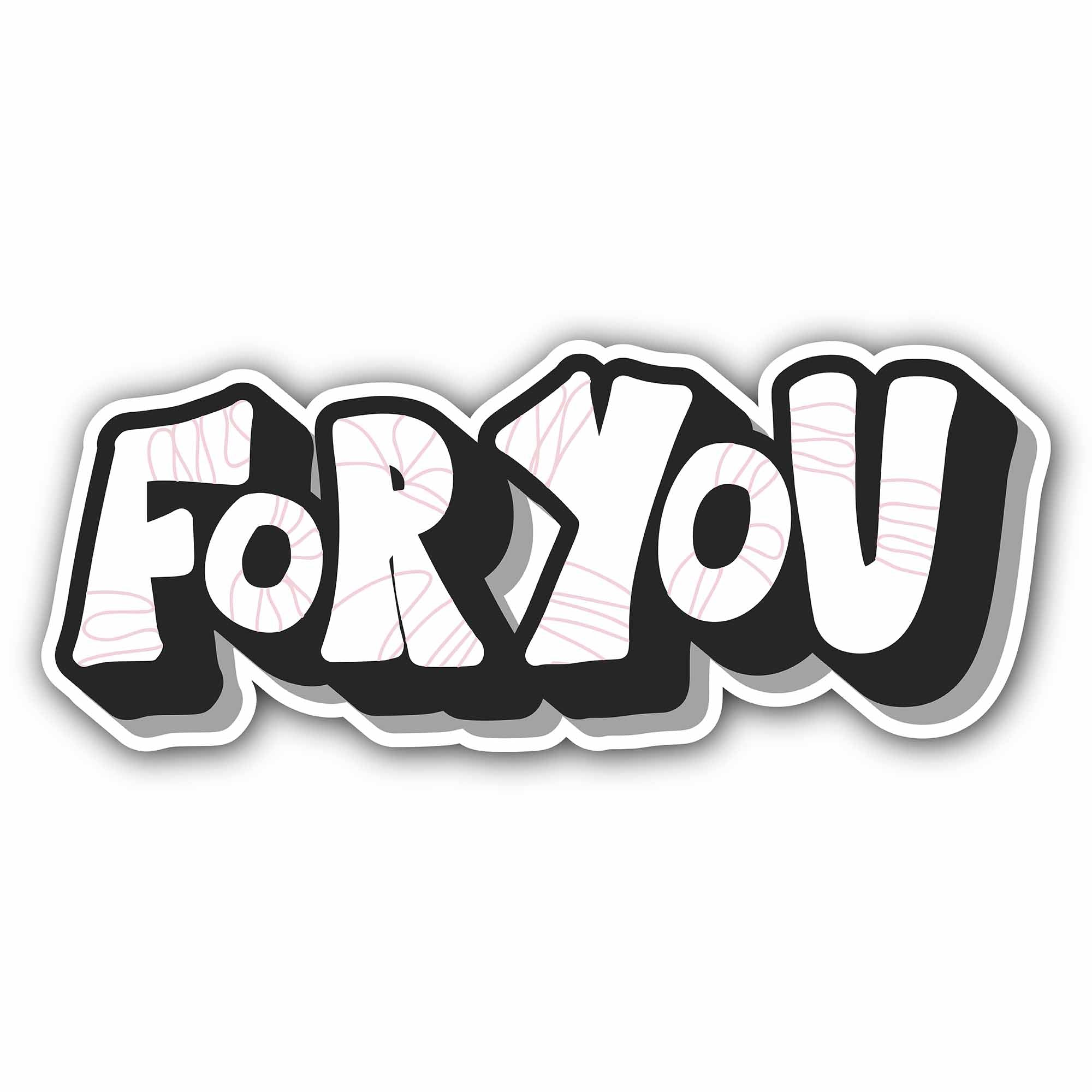 3D Look for You Text Sticker, Waterproof Vinyl Decal Sticker Indoor Or Outdoor 2 (Pieces) 3" and 5"
