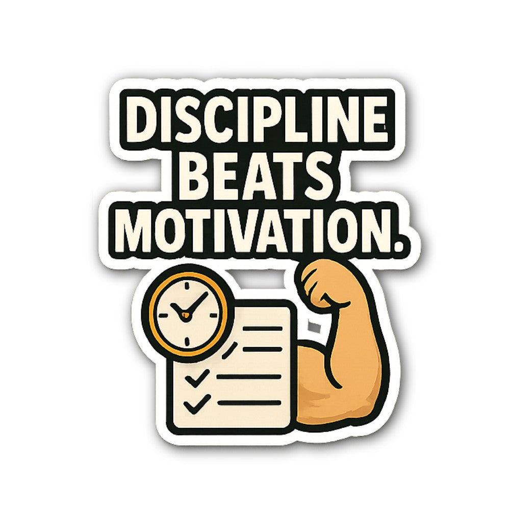 DISCIPLINE IBEATSO MOTIVATION Sticker, Waterproof Vinyl Decal Sticker Indoor Or Outdoor 2 (Pieces) 3" and 5"
