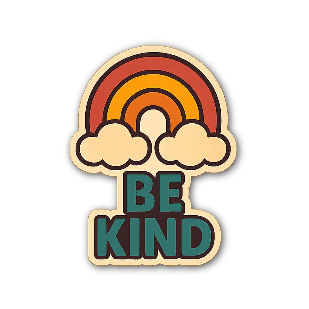 Be Kind Rainbow Sticker, Waterproof Vinyl Decal Sticker Indoor Or Outdoor 2 (Pieces) 3" and 5"