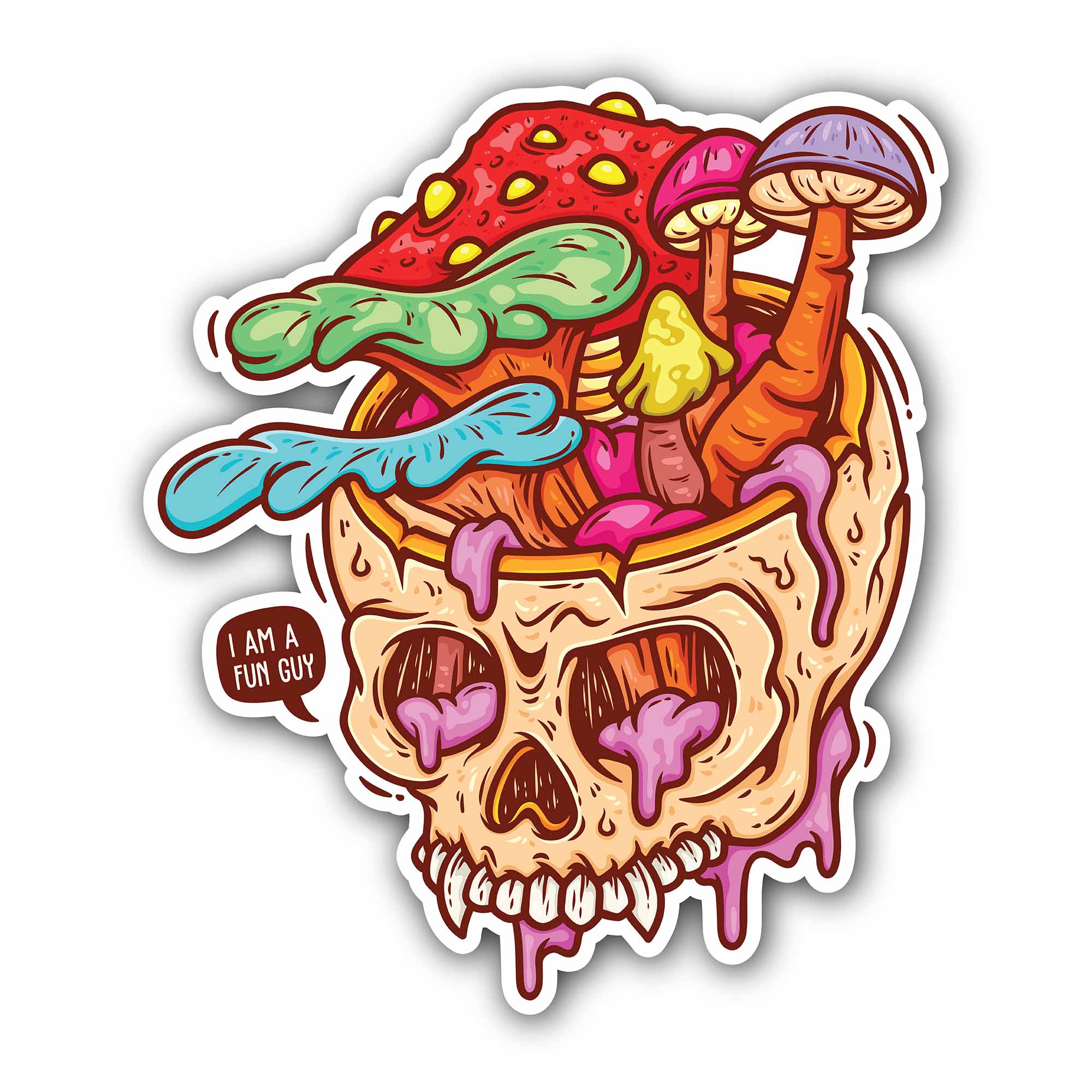 Moldy Skull Sticker, Waterproof Vinyl Decal Sticker Indoor Or Outdoor 2 (Pieces) 3" and 5"