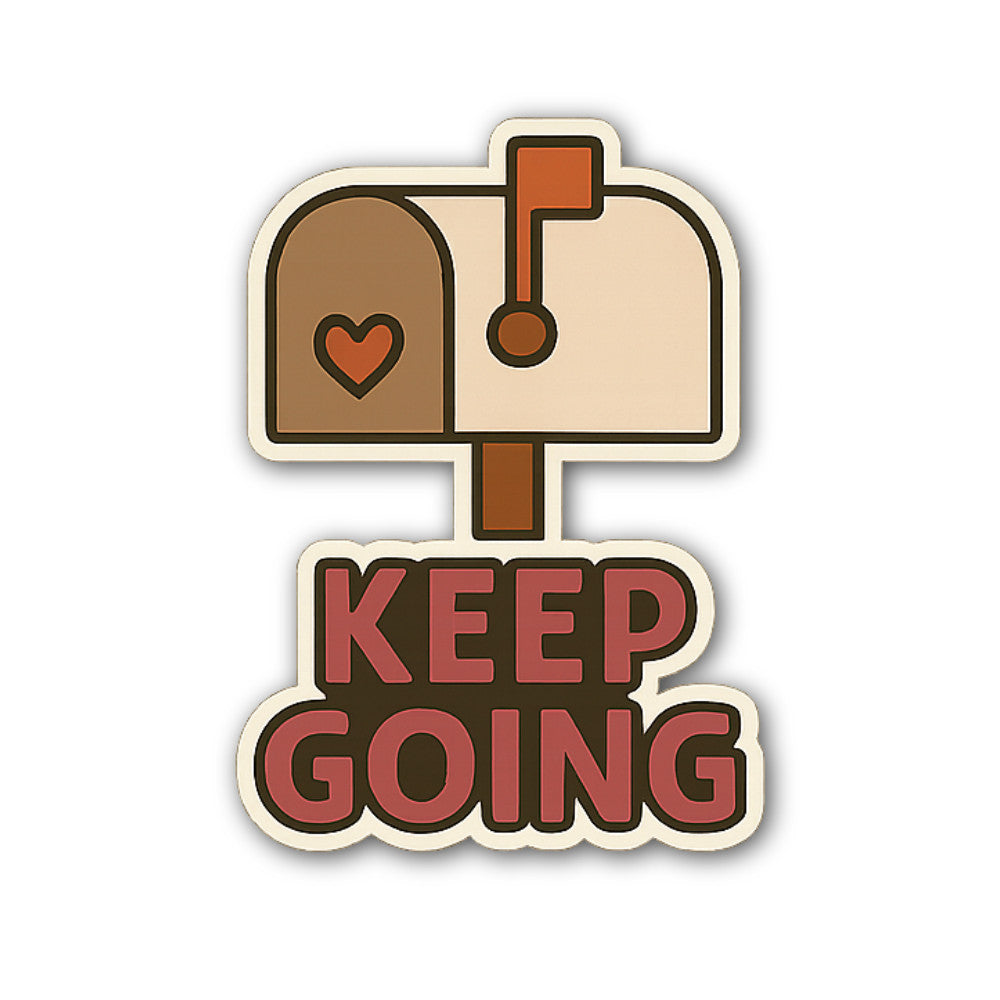 Keep Going Mailbox Sticker, Waterproof Vinyl Decal Sticker Indoor Or Outdoor 2 (Pieces) 3" and 5"