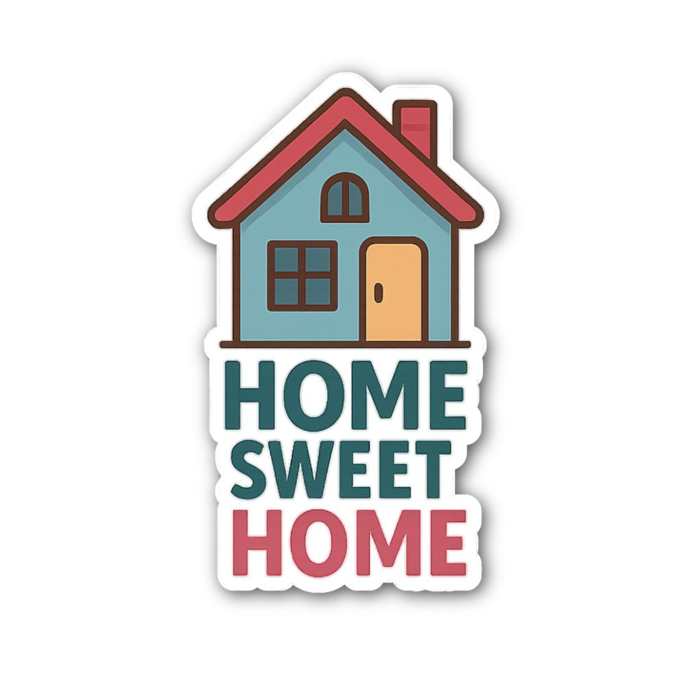 HOME SWEET HOME Cute House Sticker, Waterproof Vinyl Decal Sticker Indoor Or Outdoor 2 (Pieces) 3" and 5"