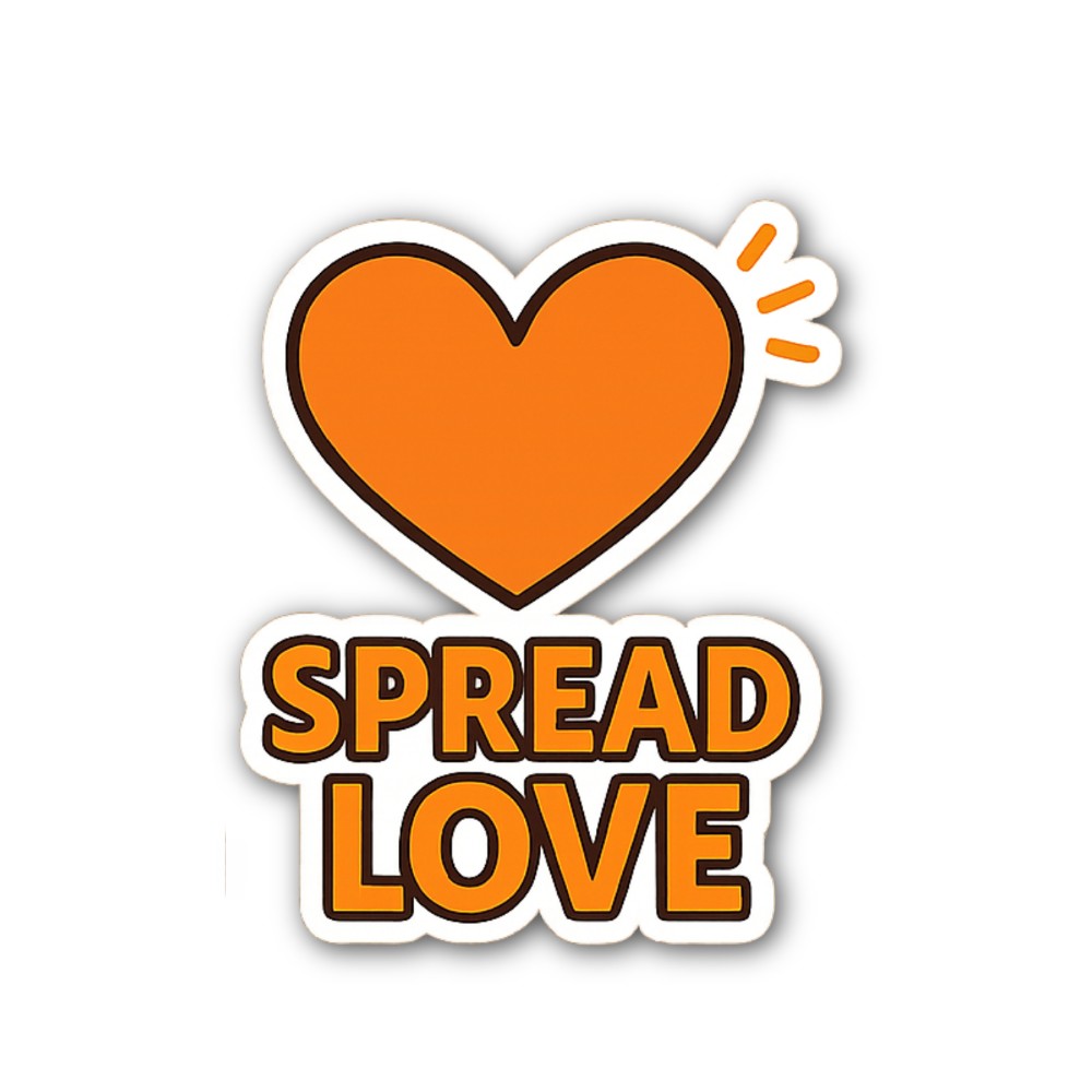 SPREAD LOVE Sticker, Waterproof Vinyl Decal Sticker Indoor Or Outdoor 2 (Pieces) 3" and 5"