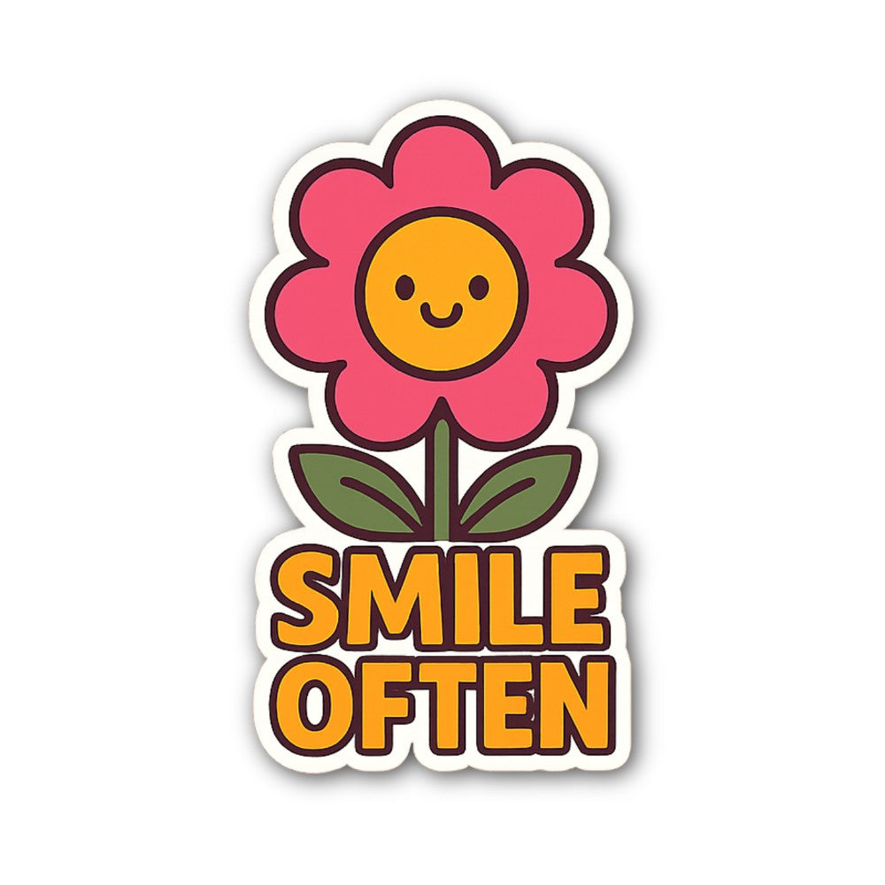 SMILE OFTEN Sticker, Waterproof Vinyl Decal Sticker Indoor Or Outdoor 2 (Pieces) 3" and 5"