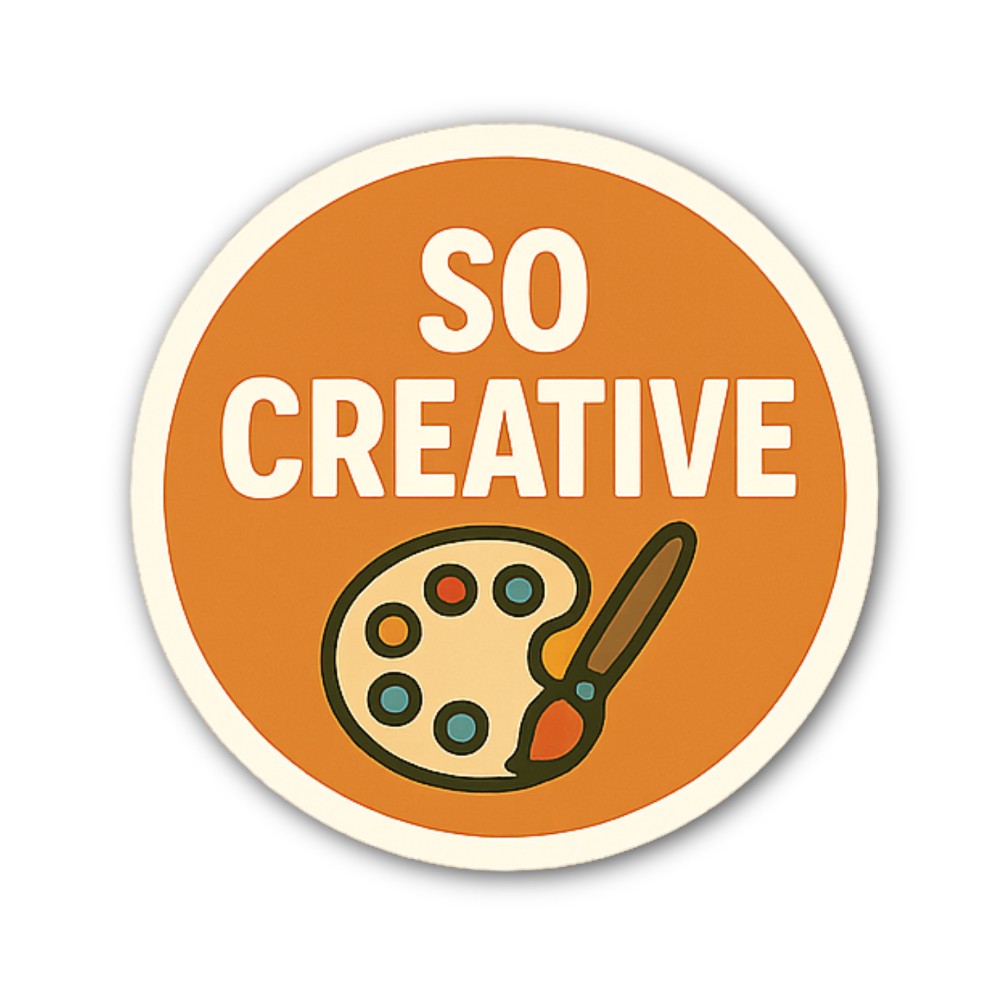 SO CREATIVE Sticker, Waterproof Vinyl Decal Sticker Indoor Or Outdoor 2 (Pieces) 3" and 5"