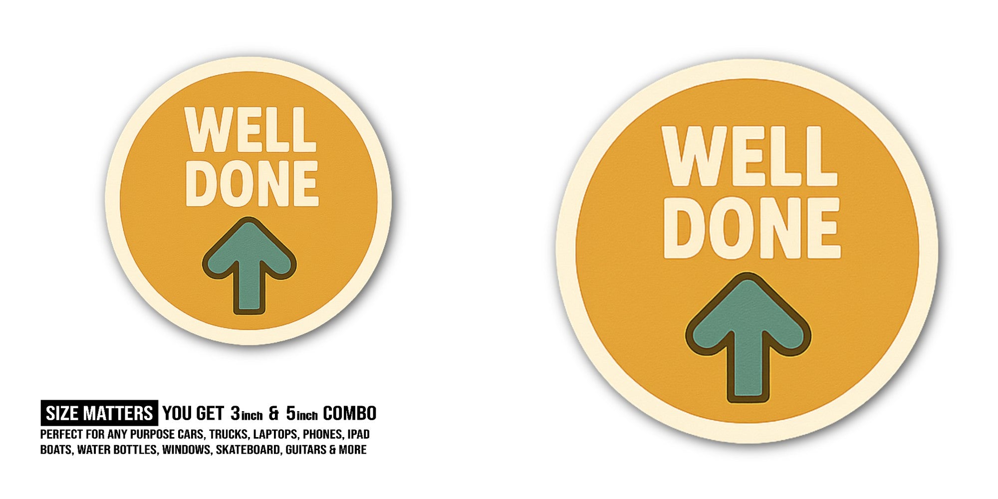 GREEN ARROW Sticker, Waterproof Vinyl Decal Sticker Indoor Or Outdoor 2 (Pieces) 3" and 5"