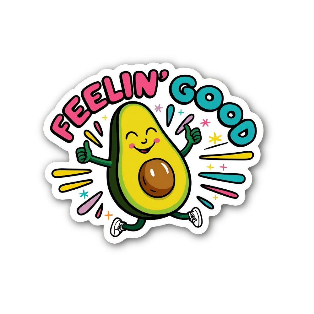 FEELIN' GOOD Sticker, Waterproof Vinyl Decal Sticker Indoor Or Outdoor 2 (Pieces) 3" and 5"