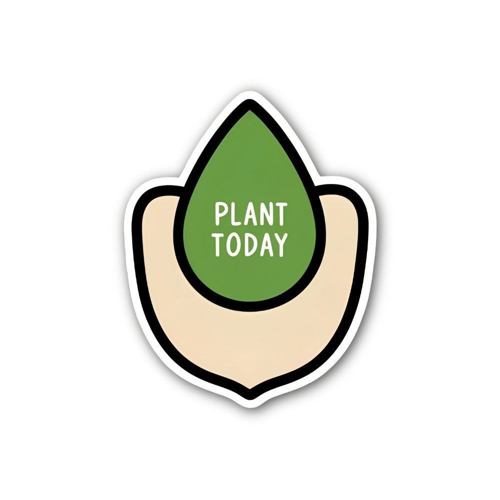 PLANT TODAY Sticker, Waterproof Vinyl Decal Sticker Indoor Or Outdoor 2 (Pieces) 3" and 5"