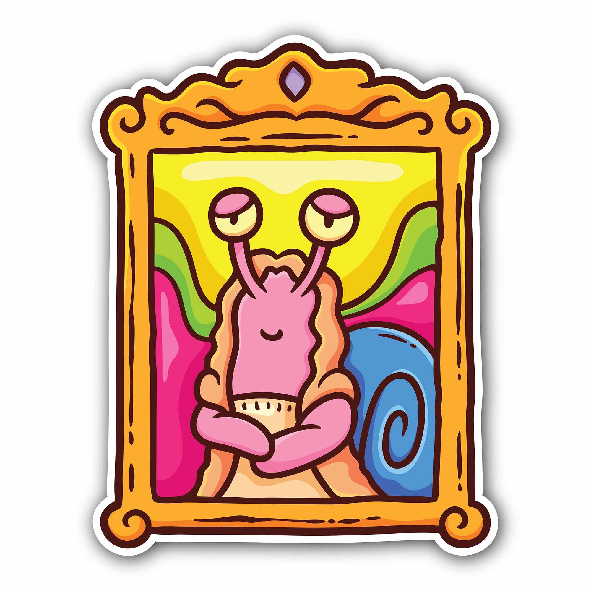 Colourful Snail Frame Sticker, Waterproof Vinyl Decal Sticker Indoor Or Outdoor 2 (Pieces) 3" and 5"