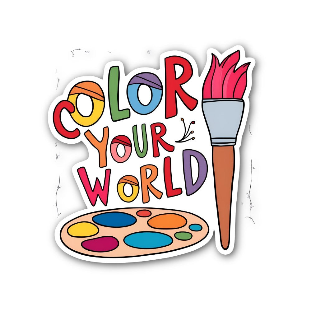 COLOR YOUR WORLD With Colour Paint Sticker, Waterproof Vinyl Decal Sticker Indoor Or Outdoor 2 (Pieces) 3" and 5"