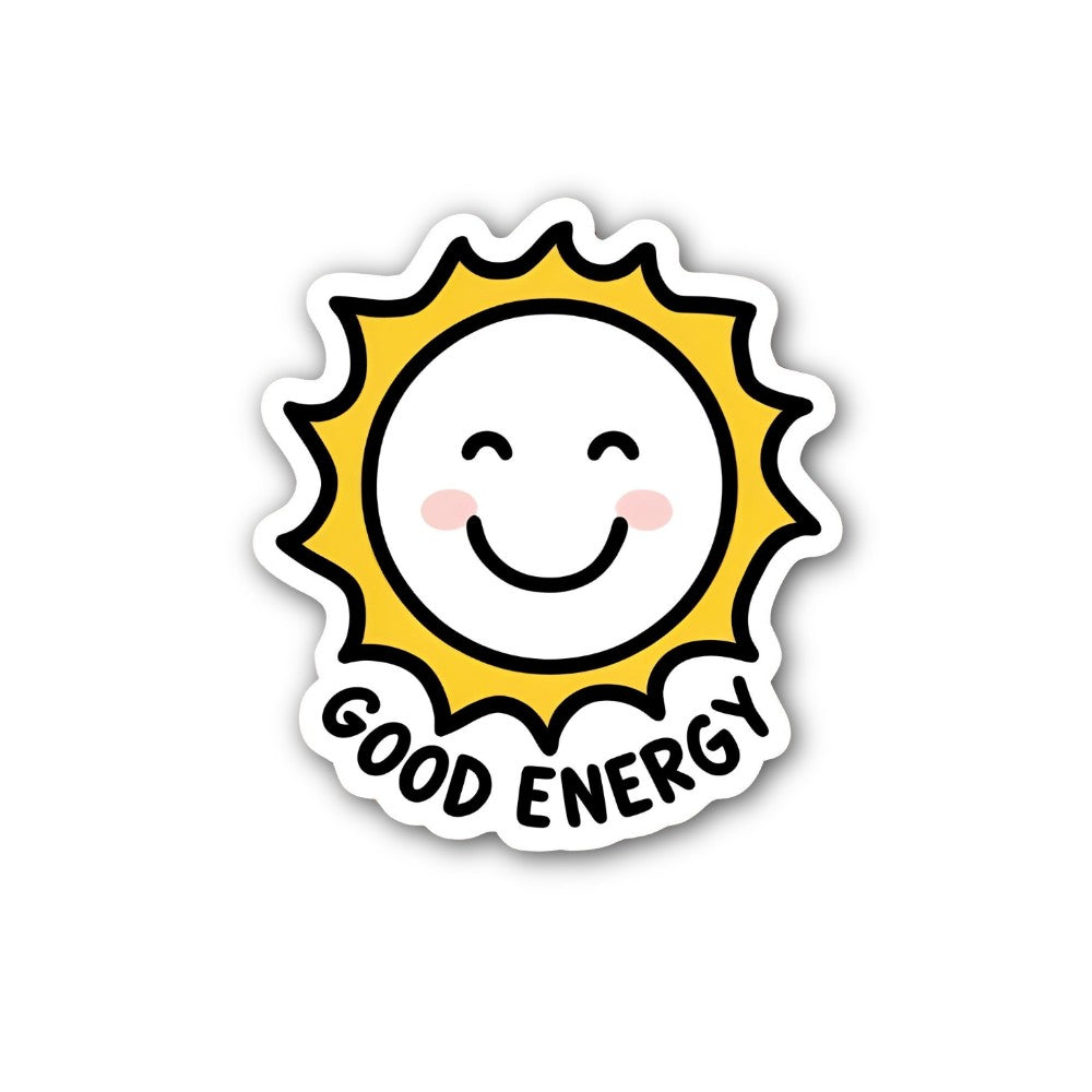 G00D ENERGY Sticker, Waterproof Vinyl Decal Sticker Indoor Or Outdoor 2 (Pieces) 3" and 5"