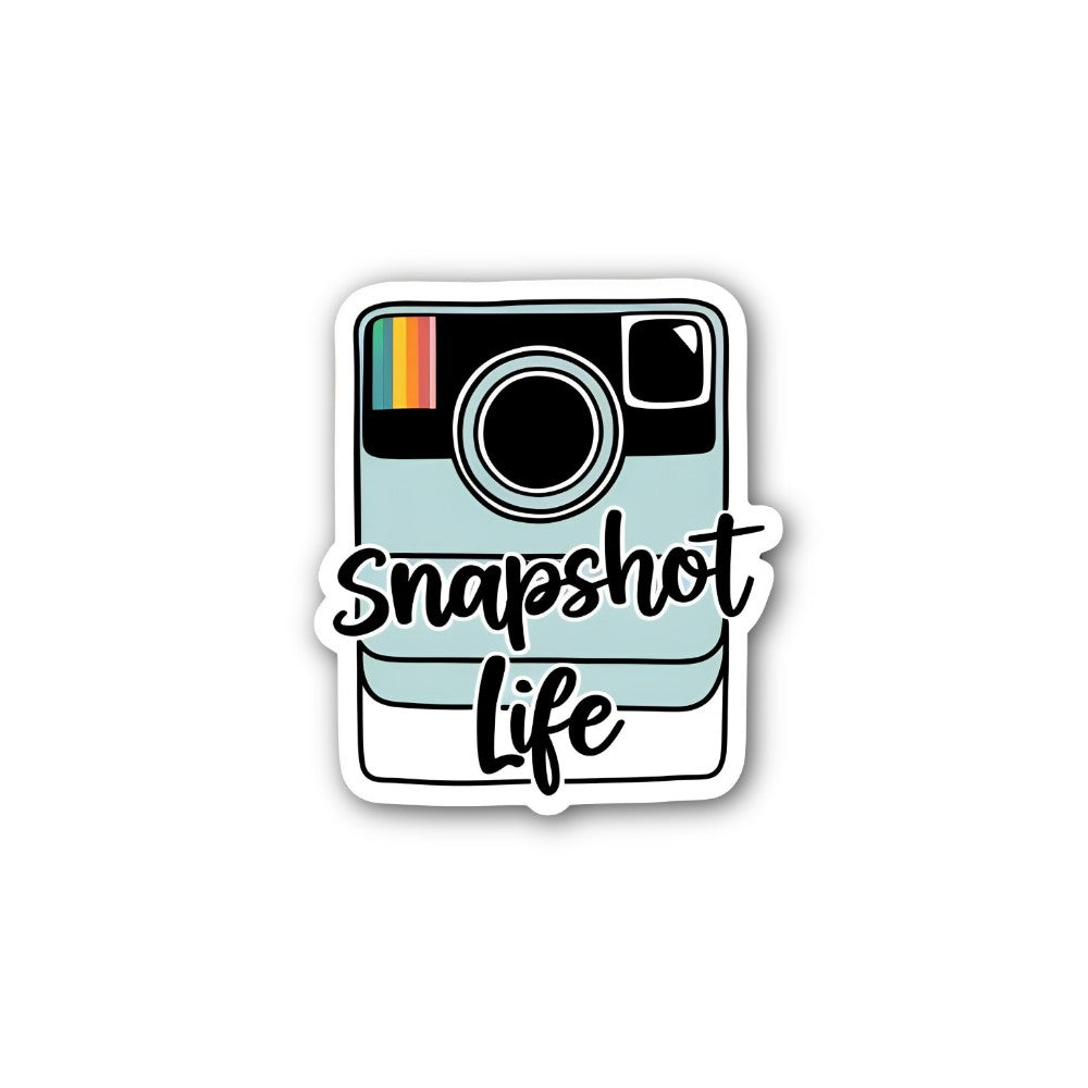 Snapshot Life With Camera Sticker, Waterproof Vinyl Decal Sticker Indoor Or Outdoor 2 (Pieces) 3" and 5"