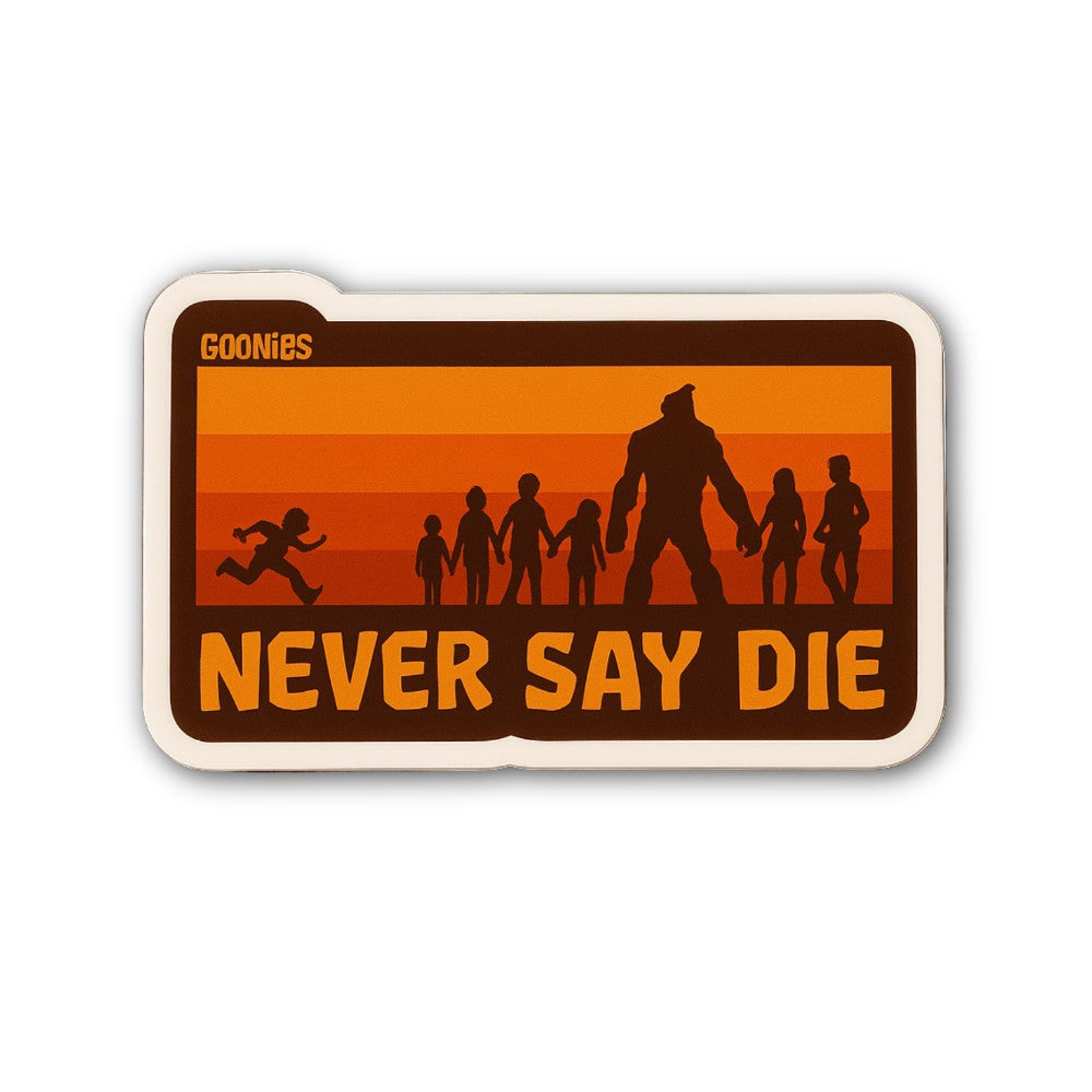 GOONIES NEVER SAY DIE Sticker, Waterproof Vinyl Decal Sticker Indoor Or Outdoor 2 (Pieces) 3" and 5"