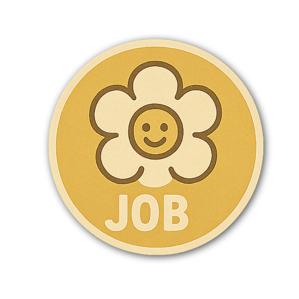 JOB Sticker, Waterproof Vinyl Decal Sticker Indoor Or Outdoor 2 (Pieces) 3" and 5"