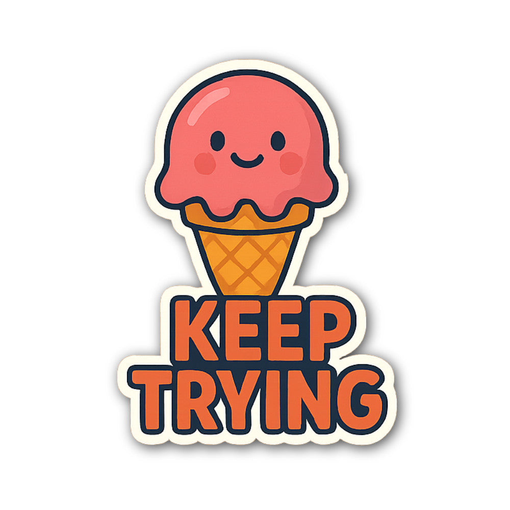 Ice Cream Sticker, Waterproof Vinyl Decal Sticker Indoor Or Outdoor 2 (Pieces) 3" and 5"