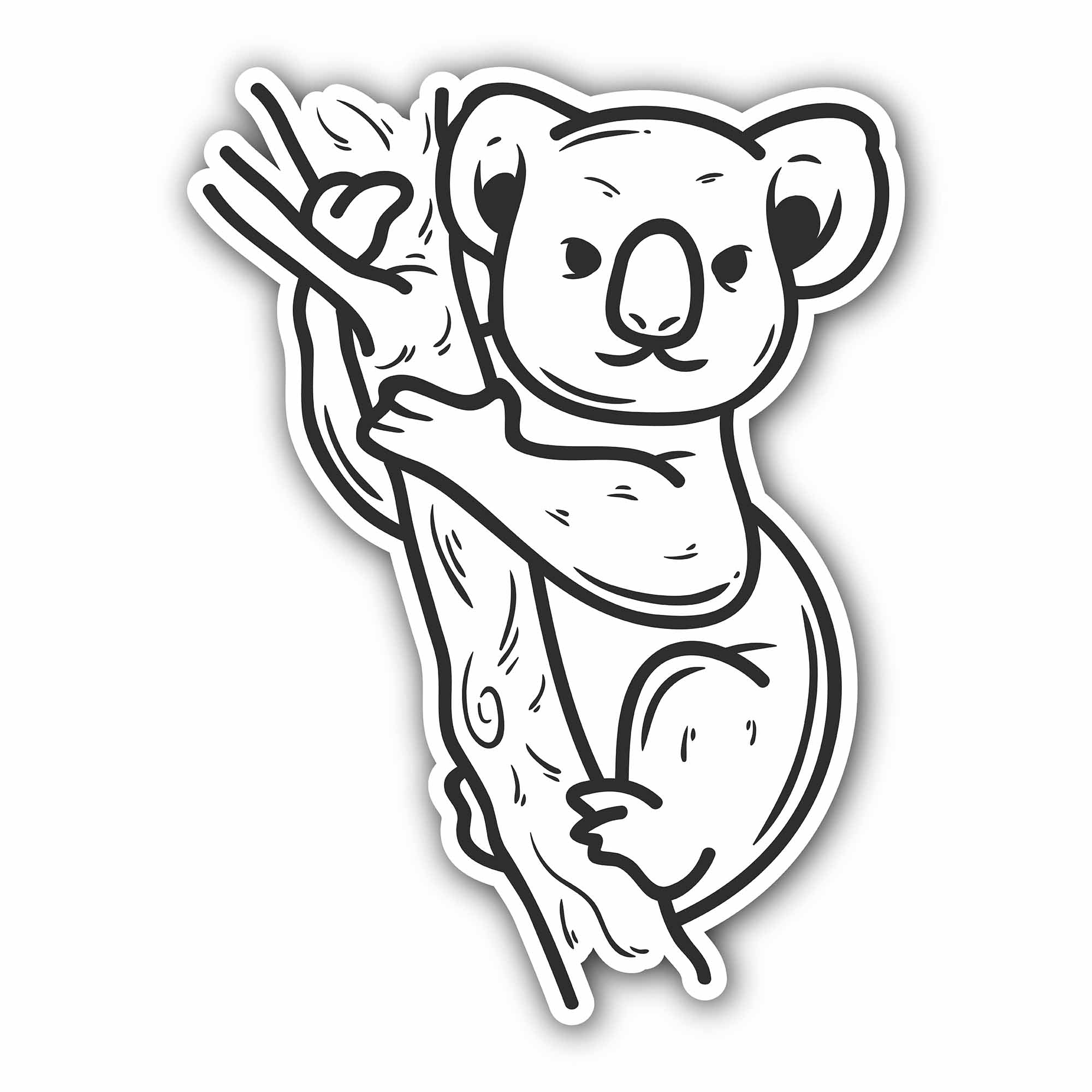 Cute Koala Sticker, Waterproof Vinyl Decal Sticker Indoor Or Outdoor 2 (Pieces) 3" and 5"