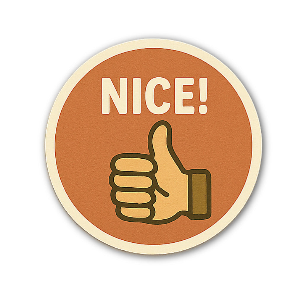 NICE Hand Sticker, Waterproof Vinyl Decal Sticker Indoor Or Outdoor 2 (Pieces) 3" and 5"