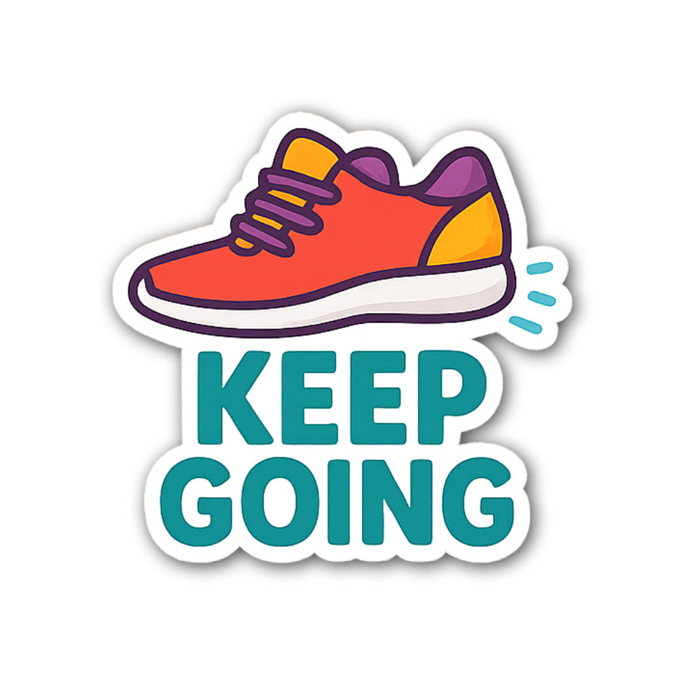 KEEP GOING SHOES Sticker, Waterproof Vinyl Decal Sticker Indoor Or Outdoor 2 (Pieces) 3" and 5"