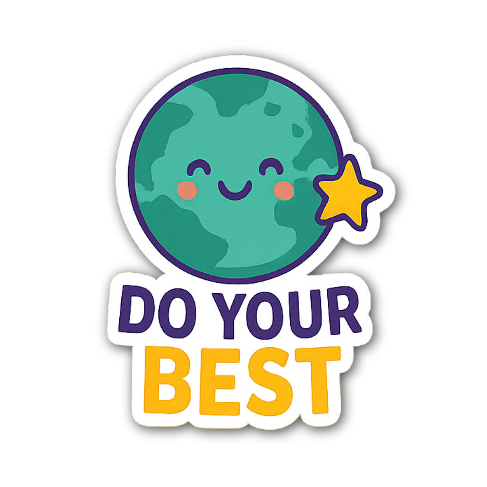 DO YOUR BEST Earth Sticker, Waterproof Vinyl Decal Sticker Indoor Or Outdoor 2 (Pieces) 3" and 5"