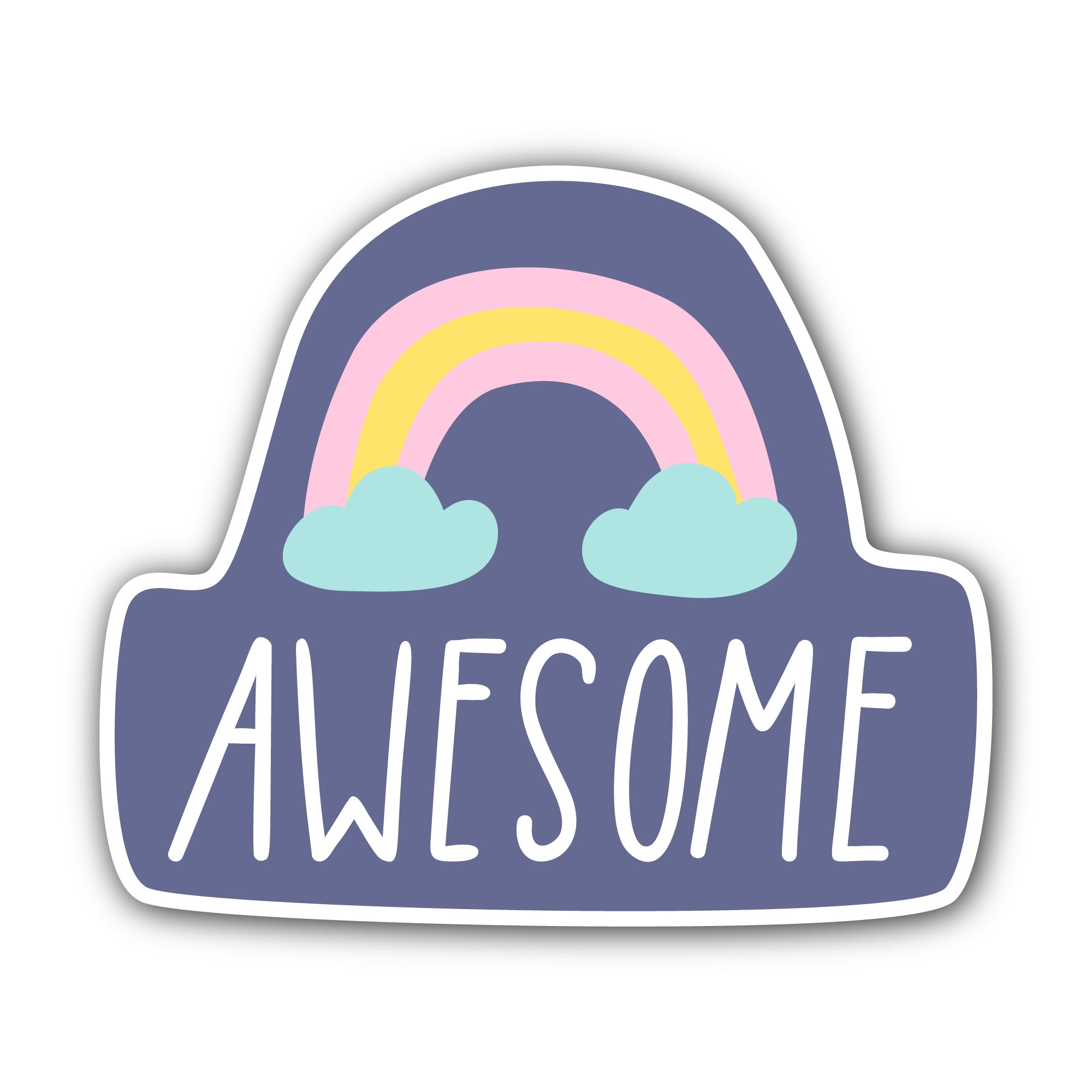 Awesome Sticker, Waterproof Vinyl Decal Sticker Indoor Or Outdoor 2 (Pieces) 3" and 5"