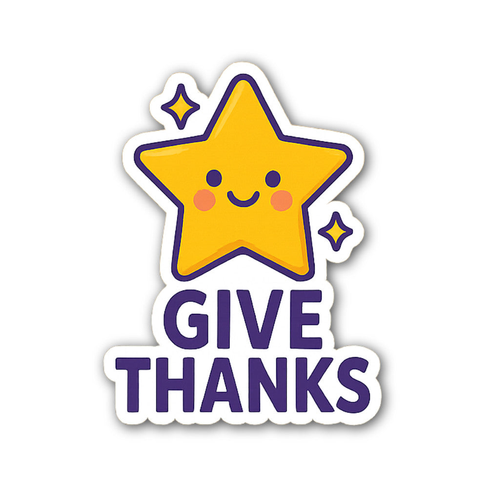G@VE THANKS Sticker, Waterproof Vinyl Decal Sticker Indoor Or Outdoor 2 (Pieces) 3" and 5"