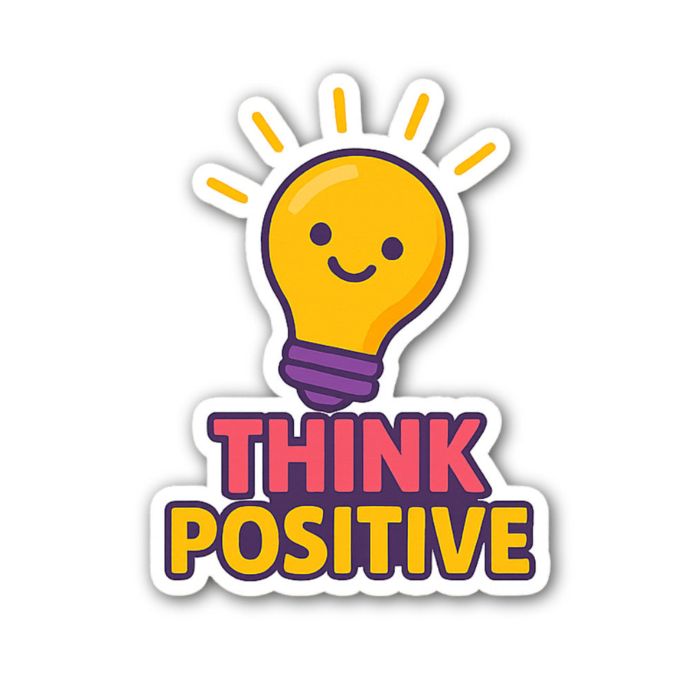 THINK P@SITIVE Sticker, Waterproof Vinyl Decal Sticker Indoor Or Outdoor 2 (Pieces) 3" and 5"
