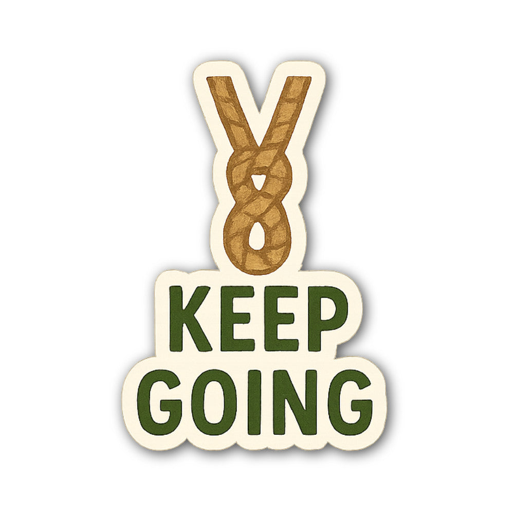 KEEP GOING IN ROPE Sticker, Waterproof Vinyl Decal Sticker Indoor Or Outdoor 2 (Pieces) 3" and 5"