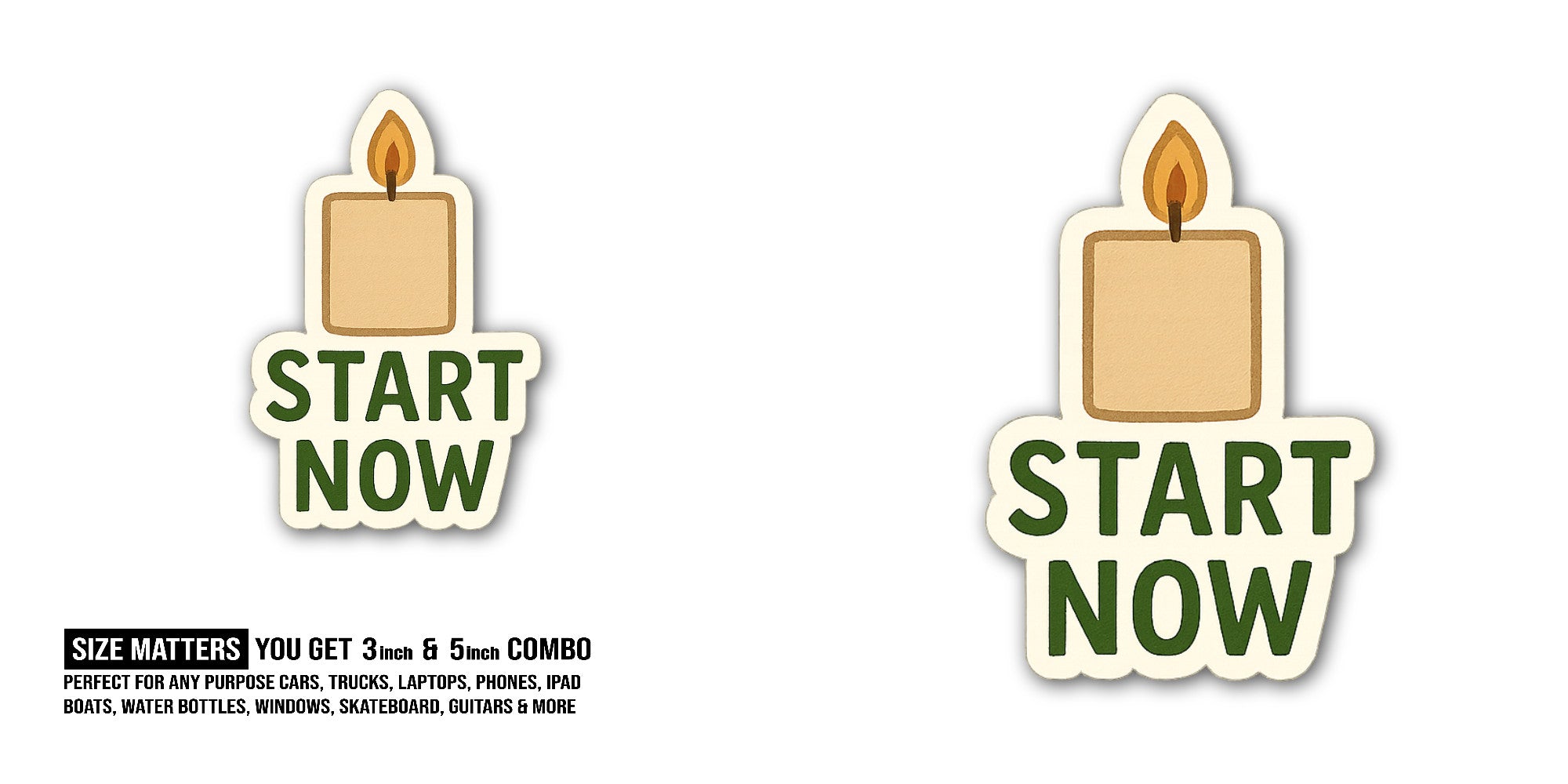 START N@W Sticker, Waterproof Vinyl Decal Sticker Indoor Or Outdoor 2 (Pieces) 3" and 5"