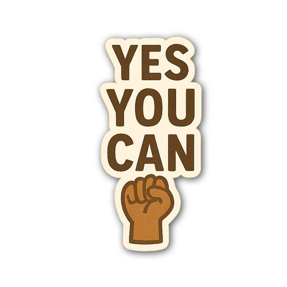 YES Y@U CAN Sticker, Waterproof Vinyl Decal Sticker Indoor Or Outdoor 2 (Pieces) 3" and 5"