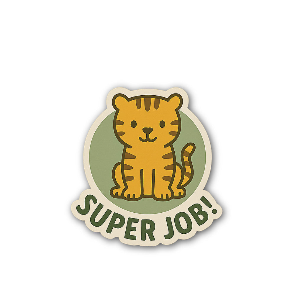 SUPER JOB Sticker, Waterproof Vinyl Decal Sticker Indoor Or Outdoor 2 (Pieces) 3" and 5"