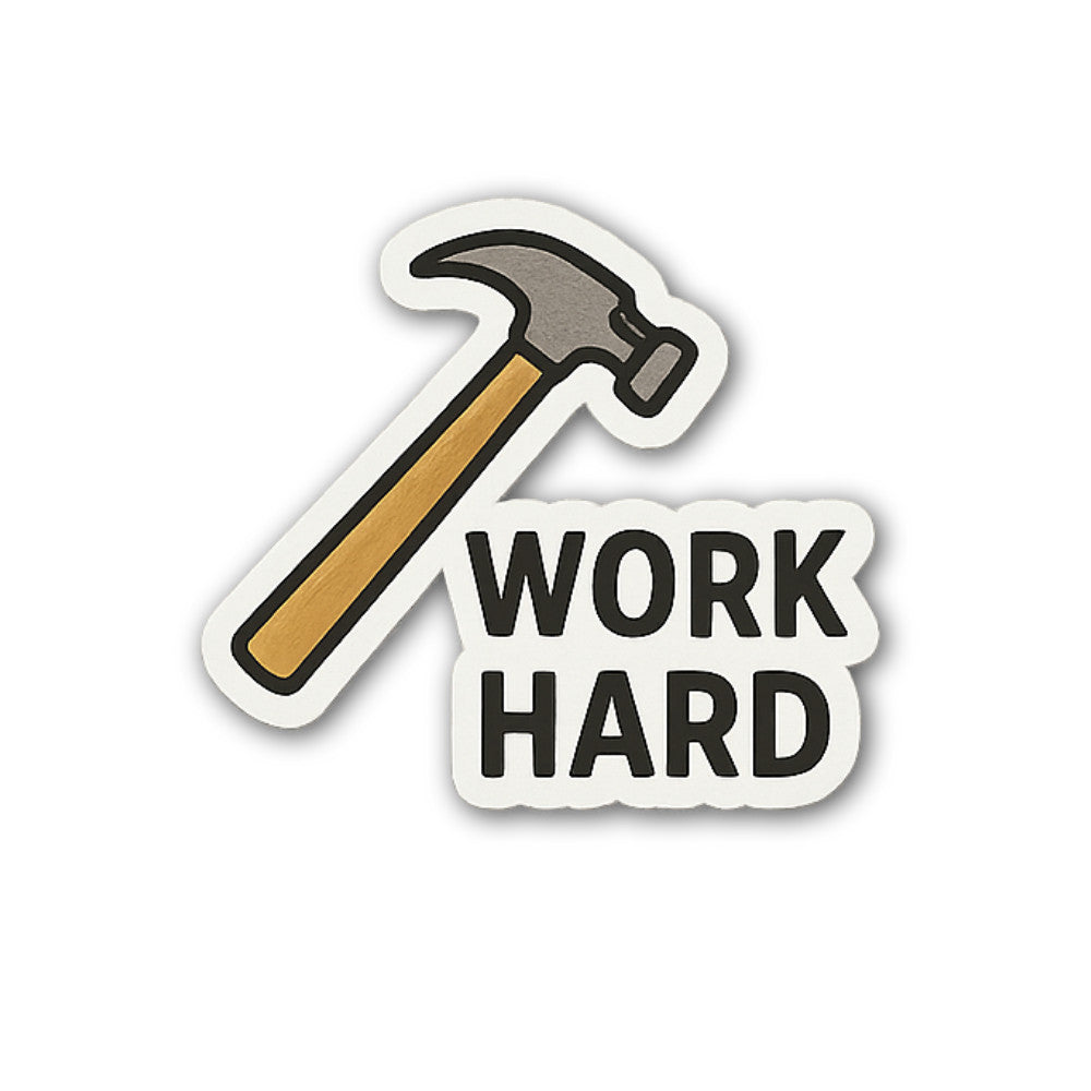 Hammer Sticker, Waterproof Vinyl Decal Sticker Indoor Or Outdoor 2 (Pieces) 3" and 5"