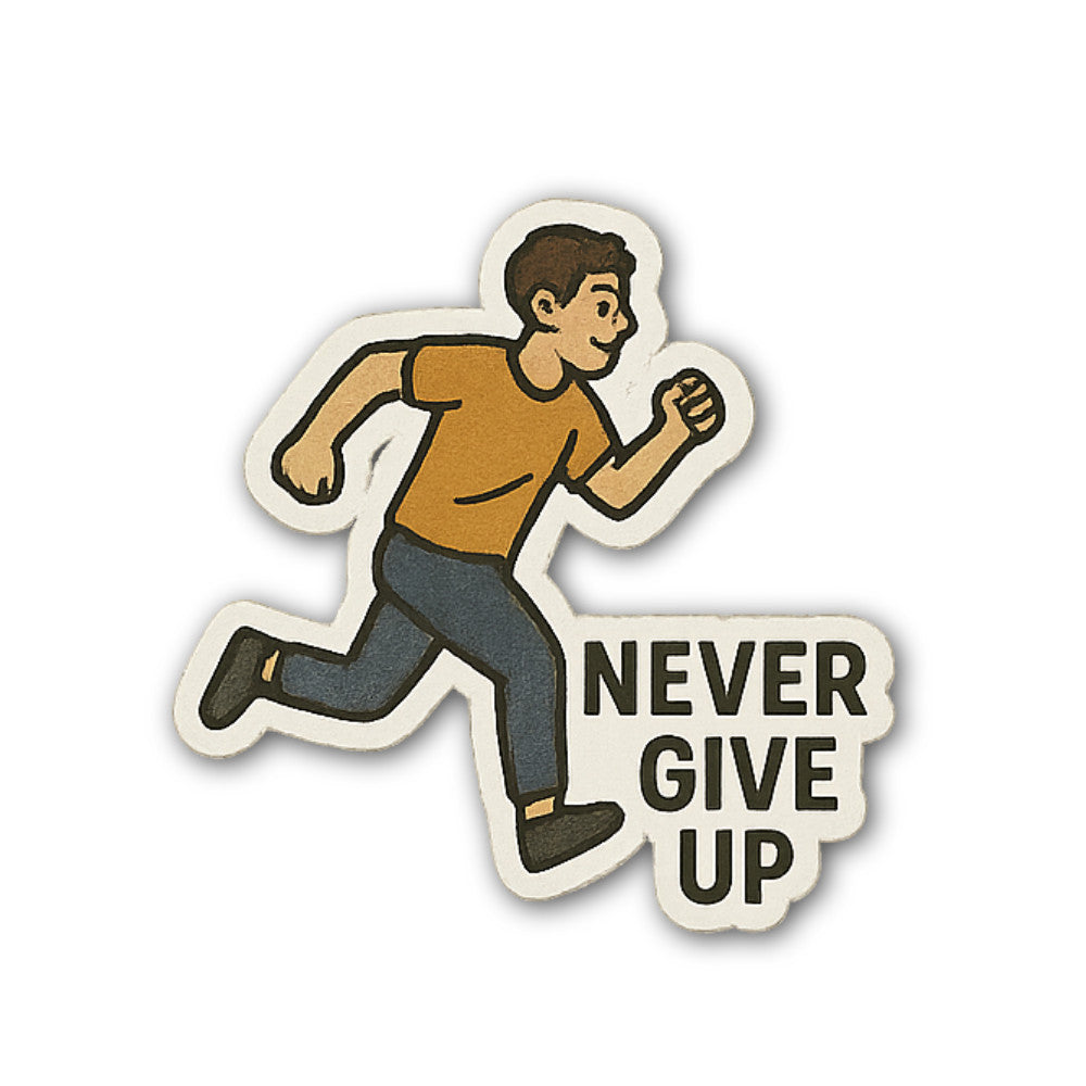 Boy running Sticker, Waterproof Vinyl Decal Sticker Indoor Or Outdoor 2 (Pieces) 3" and 5"