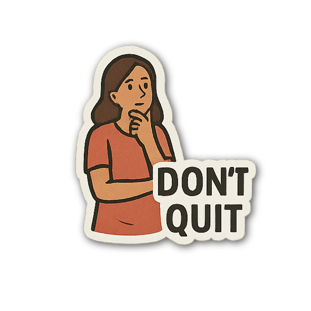 Woman in a pensive or thoughtful state Sticker, Waterproof Vinyl Decal Sticker Indoor Or Outdoor 2 (Pieces) 3" and 5"