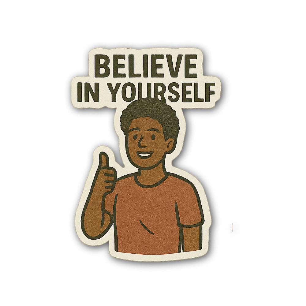 Young man with curly hair Sticker, Waterproof Vinyl Decal Sticker Indoor Or Outdoor 2 (Pieces) 3" and 5"