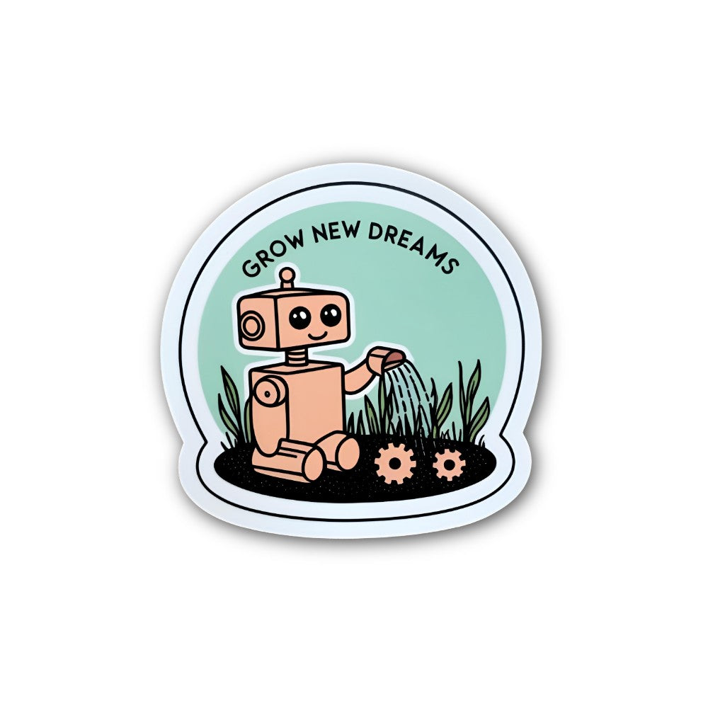 GROW NEW DREAMS Sticker, Waterproof Vinyl Decal Sticker Indoor Or Outdoor 2 (Pieces) 3" and 5"