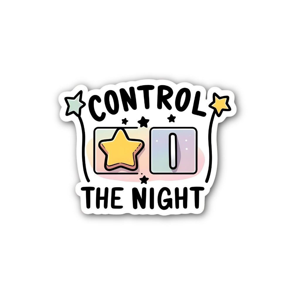 CONTROL THE NIGHT Sticker, Waterproof Vinyl Decal Sticker Indoor Or Outdoor 2 (Pieces) 3" and 5"