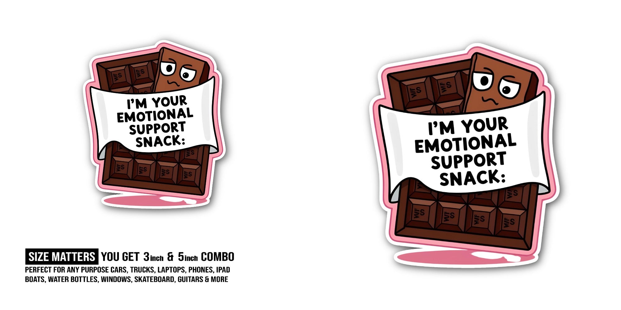 THICK, SWEET Sticker, Waterproof Vinyl Decal Sticker Indoor Or Outdoor 2 (Pieces) 3" and 5"