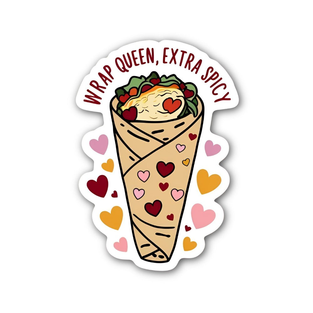 WRAP QUEEN, EXTRA SPICY Sticker, Waterproof Vinyl Decal Sticker Indoor Or Outdoor 2 (Pieces) 3" and 5"
