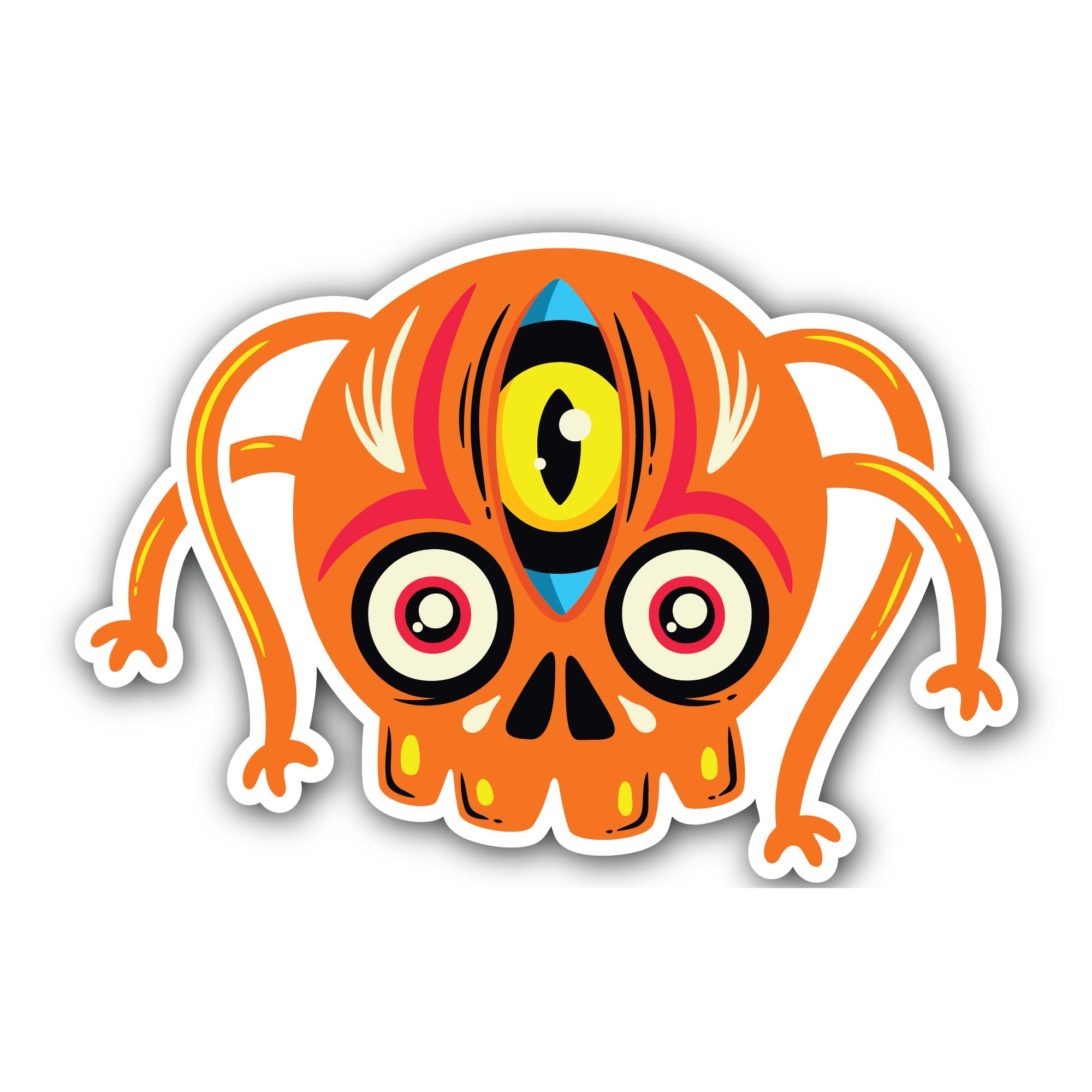 Beasties Face Sticker, Waterproof Vinyl Decal Sticker Indoor Or Outdoor 2 (Pieces) 3" and 5"