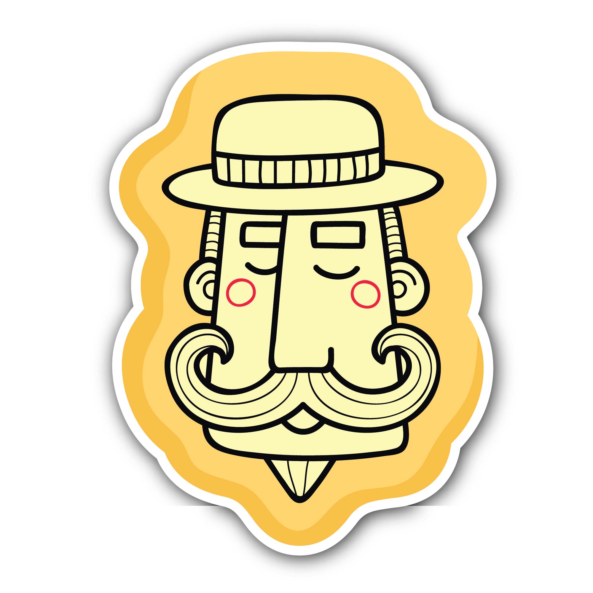 Man Face Sticker, Waterproof Vinyl Decal Sticker Indoor Or Outdoor 2 (Pieces) 3" and 5"