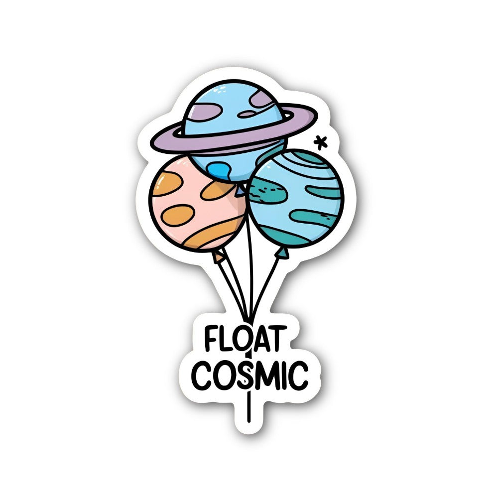 FLOAT COSMIC Sticker, Waterproof Vinyl Decal Sticker Indoor Or Outdoor 2 (Pieces) 3" and 5"
