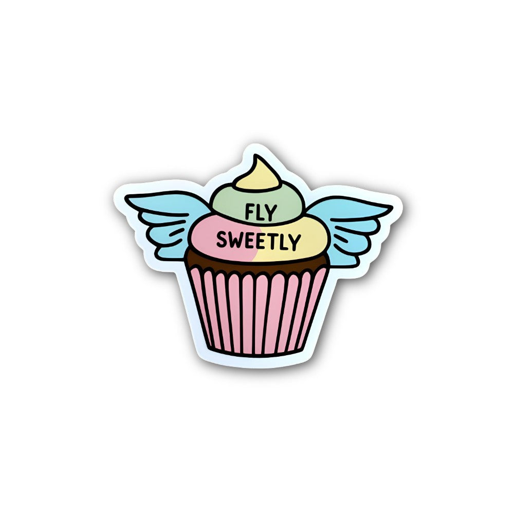 FLY SWEETLY Sticker, Waterproof Vinyl Decal Sticker Indoor Or Outdoor 2 (Pieces) 3" and 5"