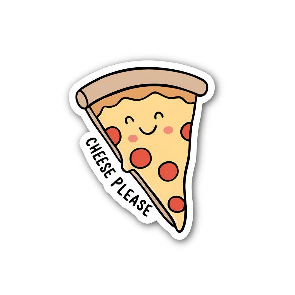Funny CHEESE PLEASE Sticker, Waterproof Vinyl Decal Sticker Indoor Or Outdoor 2 (Pieces) 3" and 5"