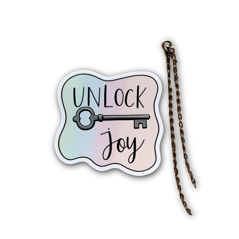 UNLOCK Joy Sticker, Waterproof Vinyl Decal Sticker Indoor Or Outdoor 2 (Pieces) 3" and 5"